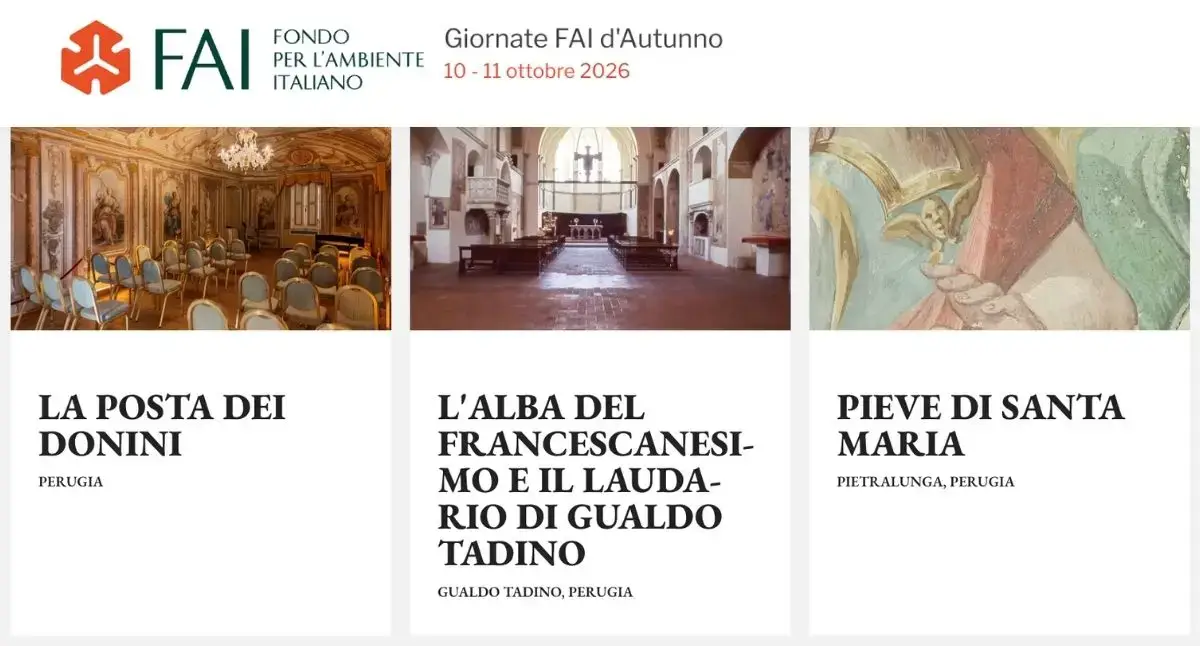 Giornate FAI d’Autunno, l’Umbria apre le porte di ville, abbazie e luoghi da scoprire
